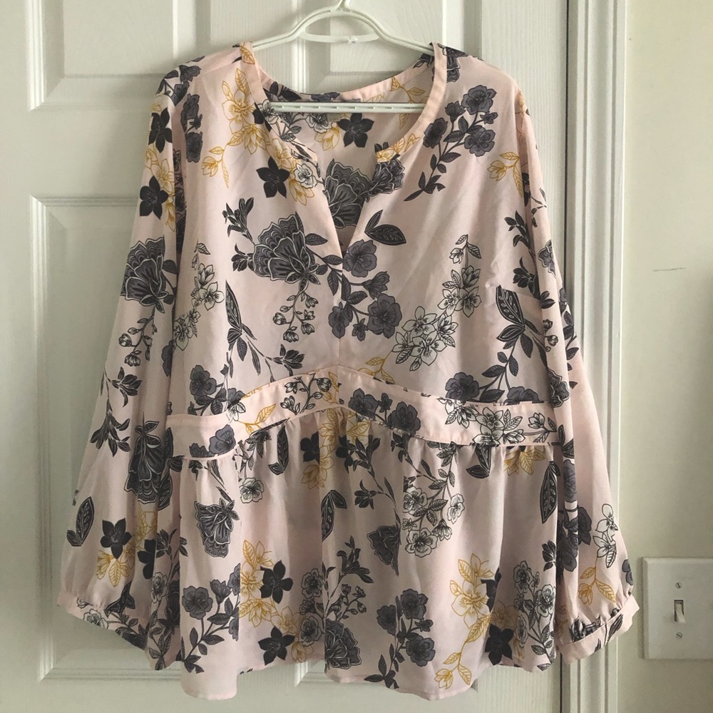 Loft long sleeve floral top